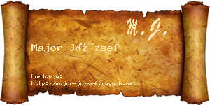 Major József névjegykártya