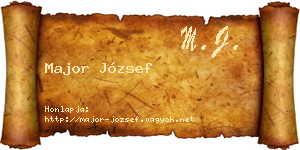 Major József névjegykártya